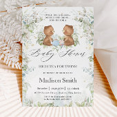 Teddy BearS Chic High Tea Party Twins Baby shower Kaart