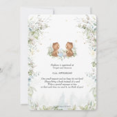 Teddy BearS Chic High Tea Party Twins Baby shower Kaart (Achterkant)