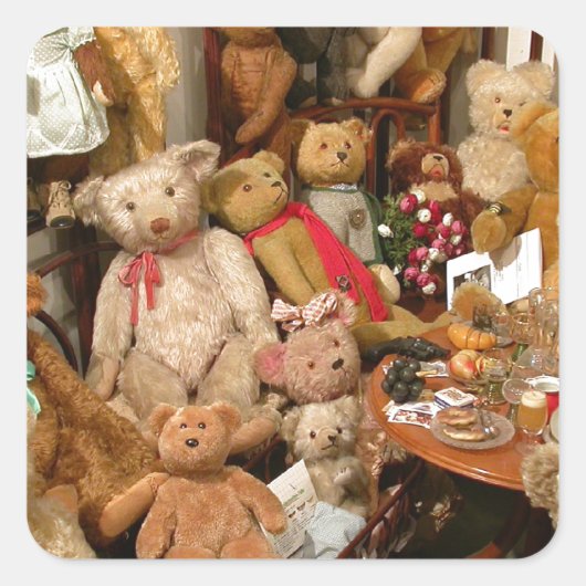 Teddy Bears Collectors Paradise Vierkante Sticker (Voorkant)