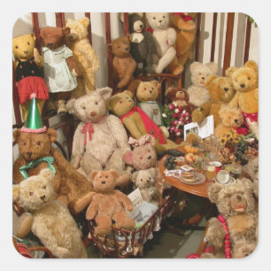 Teddy Bears Collectors Paradise Vierkante Sticker