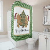 Teddy Bears Decorate kerstboom Douchegordijn (In situ)