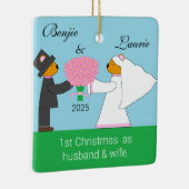 Teddy Bears die getrouwd zijn Keramisch Ornament (Rechts)