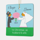 Teddy Bears die getrouwd zijn Keramisch Ornament (Links)