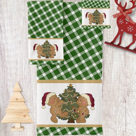 Teddy Bears die kerstboom decorreert Bad Handdoek