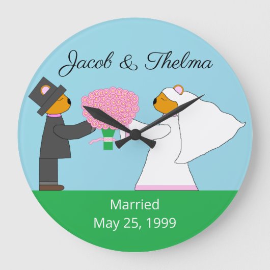 Teddy Bears die met Jubileum trouwen Grote Klok (Voorkant)