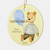 Teddy Bear's eerste baby Keramisch Ornament (Links)