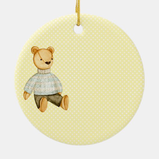 Teddy Bear's eerste baby Keramisch Ornament (Achterkant)