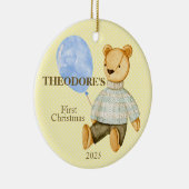 Teddy Bear's eerste baby Keramisch Ornament (Rechts)