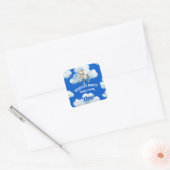 Teddy Bear's eerste verjaardag een cursus in kaart Vierkante Sticker (Envelop)