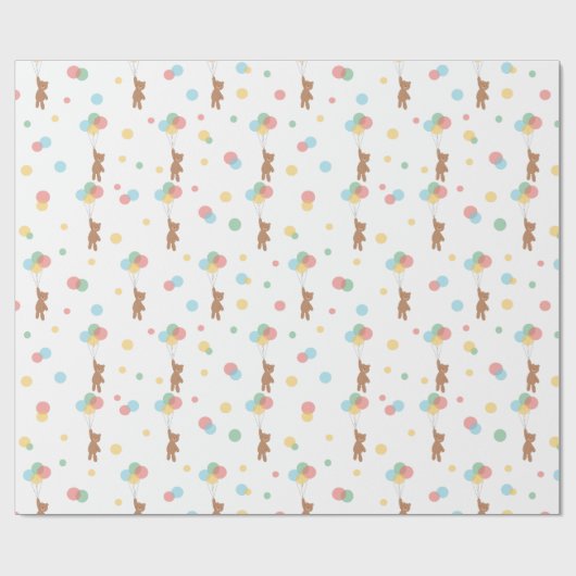 Teddy Bears en Balloons Cadeaupapier (Vlak)