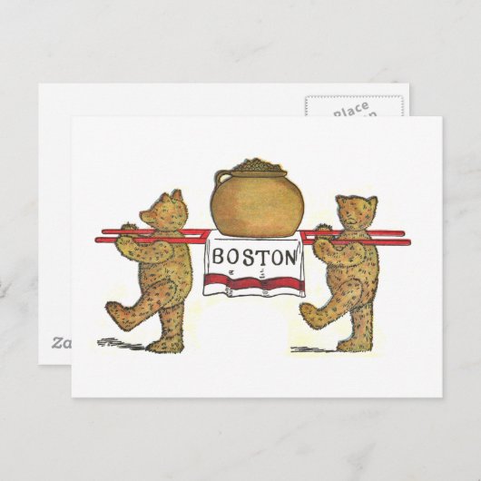 Teddy Bears en Boston Bean Pot Briefkaart (Voorkant / Achterkant)