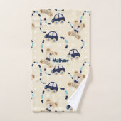Teddy Bears en Cars Baby Boy Pattern Bad Handdoek (Handdoek)