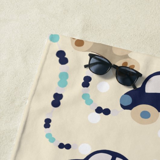 Teddy Bears en Cars Baby Boy Pattern Strandlaken (In situ)