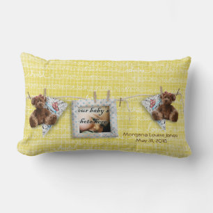 Teddy Bears Foto Lijst Yellow Baby Nursery Pillow Kussen