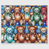  Teddy Bears Geschenk Wrap Cadeaupapier (Vlak)