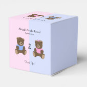 Teddy Bears Geslacht onthullen Baby shower gunst b Bedankdoosjes (Achterkant)