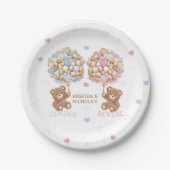 Teddy Bears Geslacht onthullen Douche Papieren Bordje (Voorkant)