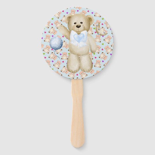 Teddy Bears & Hearts Hand Fan Handwaaier (Achterkant)