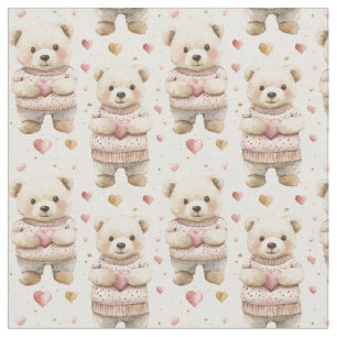 Teddy Bears & Hearts Stof