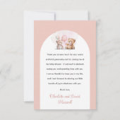 Teddy Bears Het is een meisje met wachttijd Baby s Bedankkaart (Achterkant)