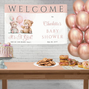 Teddy Bears Het is een meisje met wachttijd Baby s Spandoek