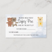 Teddy Bears Hoeveel Safety pins baby shower kaart Plaatskaartje (Voorkant)
