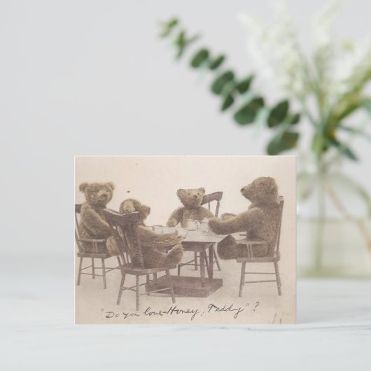  Teddy Bears, hou je van honing? Briefkaart (Staand voorkant)