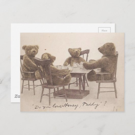  Teddy Bears, hou je van honing? Briefkaart (Voorkant / Achterkant)