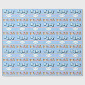 Teddy Bears 🐻 in Blue | Personaliseren Cadeaupapier (Vlak)