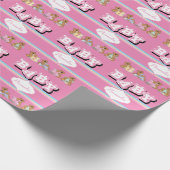 Teddy Bears 🐻 in het Roze  | Personaliseren Cadeaupapier (Hoek)