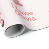 Teddy Bears in Love Driving a Auto - Personalized  Cadeaupapier (Rol Hoek)