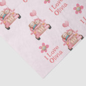 Teddy Bears in Love Driving a Auto - Personalized Tissuepapier (Detail)
