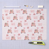 Teddy Bears in Love Driving a Auto - Personalized Tissuepapier (Craft)