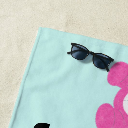 Teddy Bears in Rainbow Colors Personalized Strandlaken (In situ)