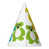 Teddy Bears in Rainbow Kleuren Kinderen Verjaardag Feesthoedjes (Achterkant)