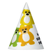 Teddy Bears in Rainbow Kleuren Kinderen Verjaardag Feesthoedjes (Links)