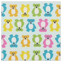 Teddy Bears in regenboogkleuren op Mint Green
