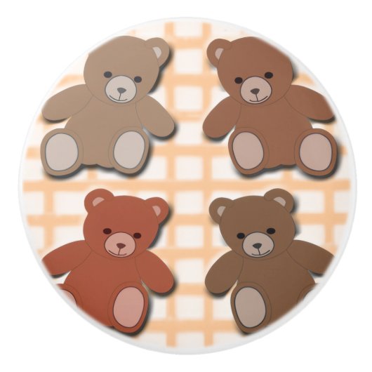 Teddy Bears Keramische Knop (Voorkant)