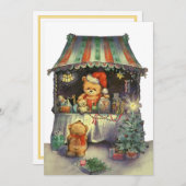 Teddy Bear's kerstmarktkraam Kaart (Voorkant / Achterkant)