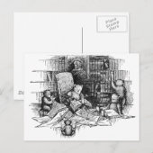 Teddy Bears Lezen in bibliotheek Briefkaart (Voorkant / Achterkant)