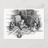 Teddy Bears Lezen in bibliotheek Briefkaart (Voorkant)