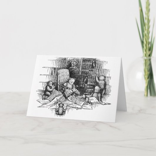 Teddy Bears lezen in de bibliotheek Kaart (Voorkant)