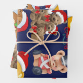 Teddy Bears Merry kerst Inpakpapier Vel (In situ)