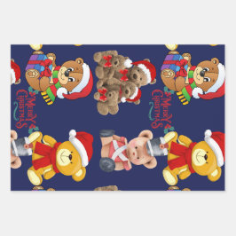 Teddy Bears Merry kerst Inpakpapier Vel