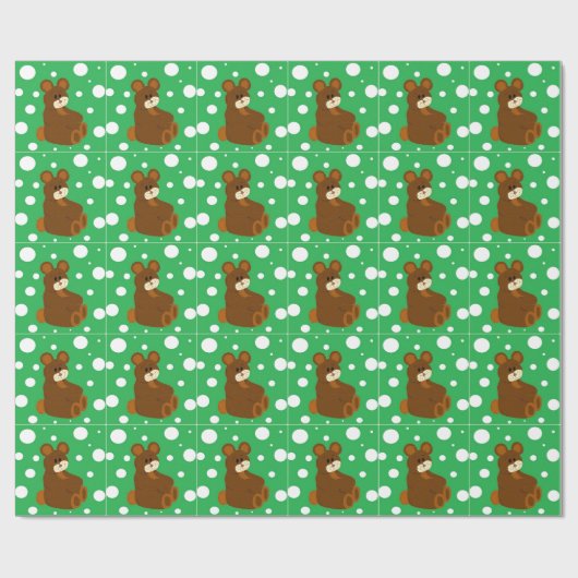 Teddy Bears met een bubbelachtergrond Cadeaupapier (Vlak)