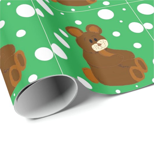 Teddy Bears met een bubbelachtergrond Cadeaupapier (Rol Hoek)