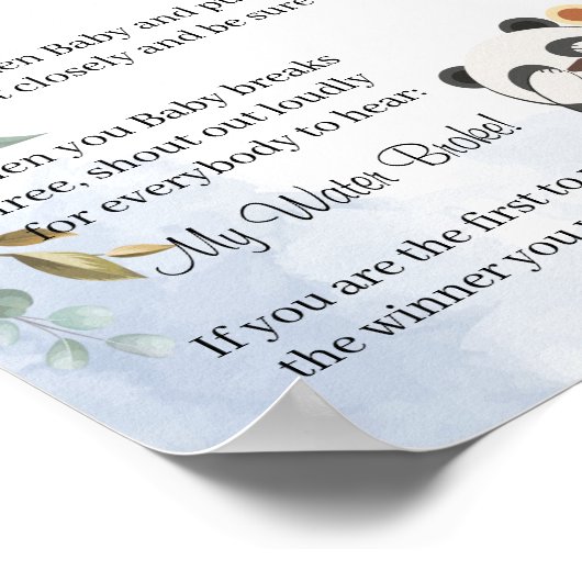 Teddy Bears My Water Broke Shower-game Poster (Hoek)