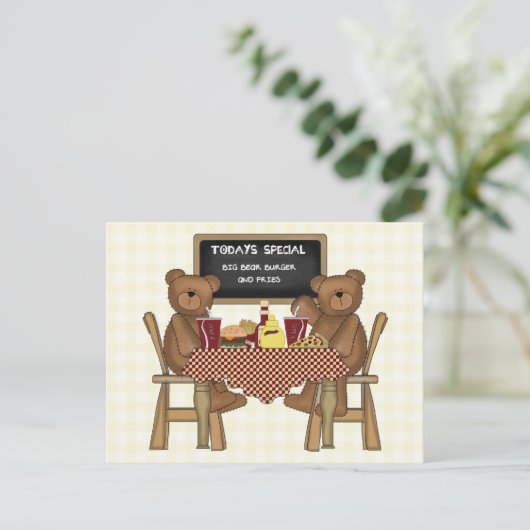 Teddy Bears Out to Lunch Briefkaart (Staand voorkant)