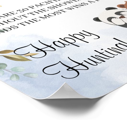 Teddy Bears Pacifier Hunt Baby shower Game Sign Poster (Hoek)