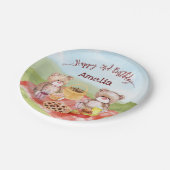 Teddy bears picknick verjaardagsfeestje gepersonal papieren bordje (Gekanteld)